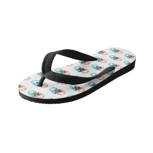 Helderheid met de regenboogvlinder kinder teenslippers (Schuin)