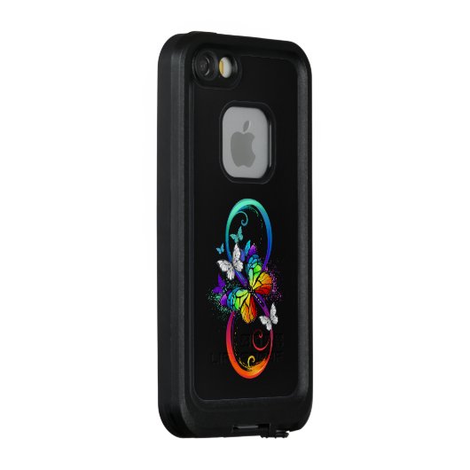 Helderheid met de regenboogvlinder LifeProof iPhone hoesje (Achterkant / rechts)