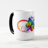 Helderheid met de regenboogvlinder magische mok (Voorkant links)