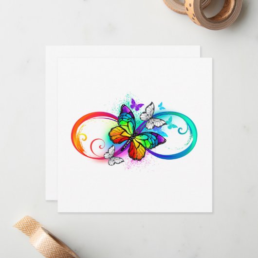 Helderheid met de regenboogvlinder notitiekaartje (Voorkant / Achterkant in situ)