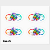 Helderheid met de regenboogvlinder ovale sticker (Vel)