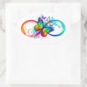 Helderheid met de regenboogvlinder ovale sticker (Tas)