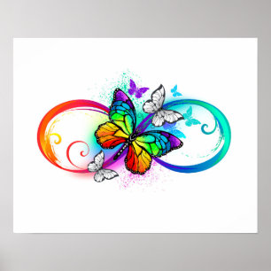 Helderheid met de regenboogvlinder poster