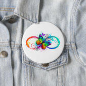 Helderheid met de regenboogvlinder ronde button 4,0 cm (In situ)