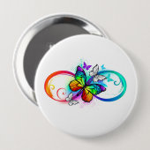 Helderheid met de regenboogvlinder ronde button 4,0 cm (Voorkant /achterkant)