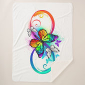 Helderheid met de regenboogvlinder sherpa deken (Voorkant)