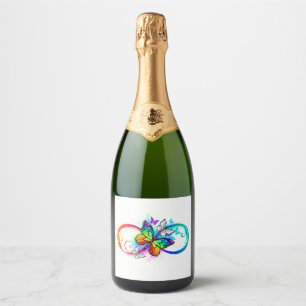 Helderheid met de regenboogvlinder sparkling wijnetiket