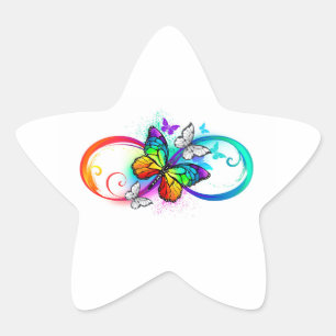 Helderheid met de regenboogvlinder ster sticker