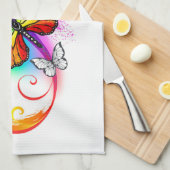 Helderheid met de regenboogvlinder theedoek (Quarter Fold)