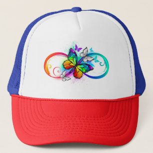 Helderheid met de regenboogvlinder trucker pet