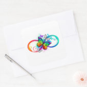 Helderheid met de regenboogvlinder vierkante sticker (Envelop)