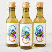 Helderheid met de regenboogvlinder wijn etiket (Flessen)