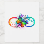 Helderheid met de regenboogvlinder wijn etiket (Enkel label)