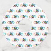 Helderheid met de regenboogvlinder wijnglaslabel (Voorkant)