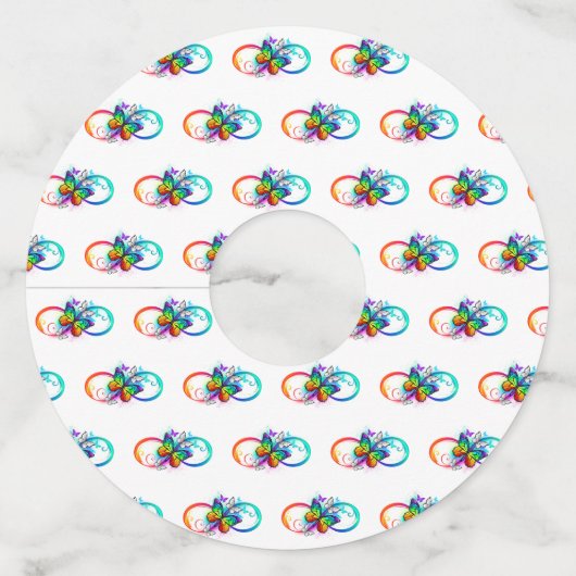 Helderheid met de regenboogvlinder wijnglaslabel (Voorkant)