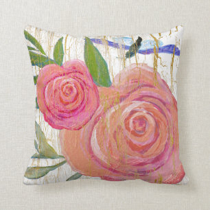 Helderheid modern  Floral roze met vlinderhout Kussen