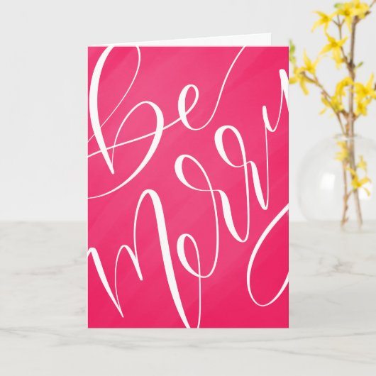 Helderheid moderne kerstfeestdag in script - Wees  Kaart (Gele Bloem)