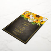 Helderheid moderne zonnebloem Geel Rustic Wedding Folie Uitnodiging (Gedraaid)