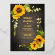 Helderheid moderne zonnebloem Geel Rustic Wedding