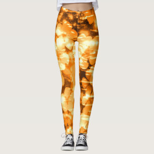 Helderheid Oranje Abstracte drijvers Zonnewateren Leggings