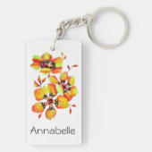 Helderheid Oranje bloemen Sleutelhanger (achterkant)