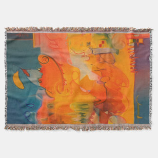 Helderheid Oranje en Blauwgroen blauw-schroefdraad Deken