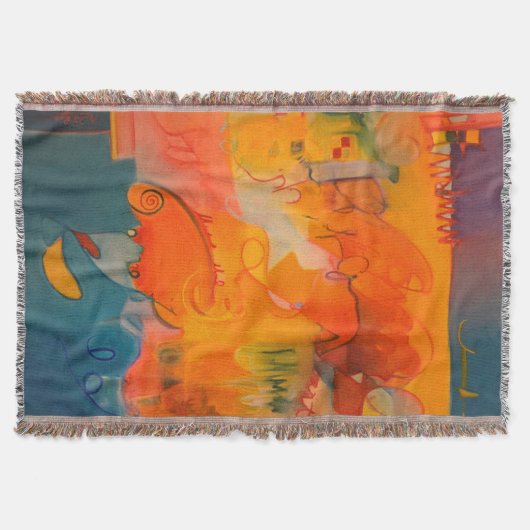 Helderheid Oranje en Blauwgroen blauw-schroefdraad Deken (Voorkant)