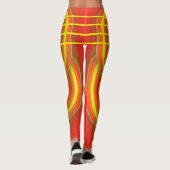 Helderheid Oranje en gele patroonvrouwen Athletic Leggings (Achterkant)