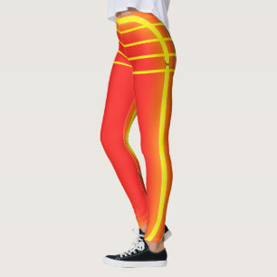 Helderheid Oranje en gele patroonvrouwen Athletic Leggings