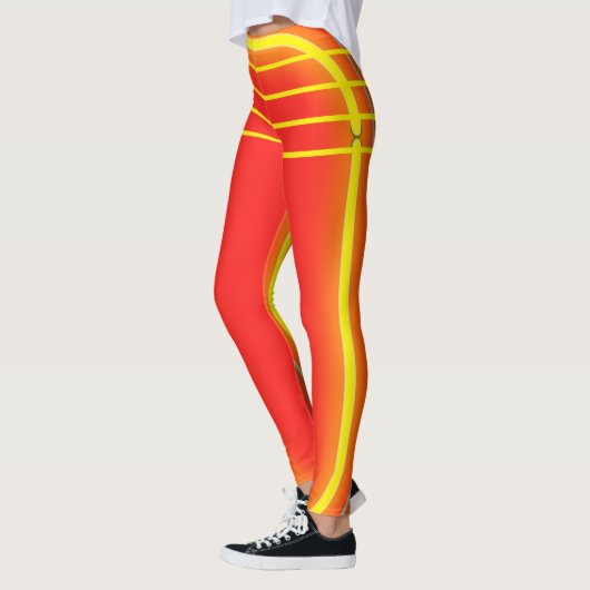 Helderheid Oranje en gele patroonvrouwen Athletic Leggings (Links)