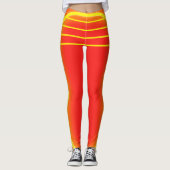 Helderheid Oranje en gele patroonvrouwen Athletic Leggings (Voorkant)