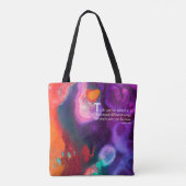 Helderheid Oranje en Paarse Abstracte Waterverf Tote Bag (Achterkant)