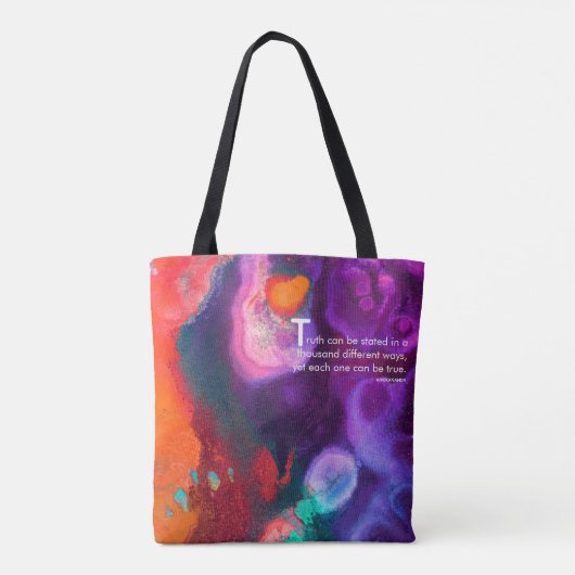 Helderheid Oranje en Paarse Abstracte Waterverf Tote Bag (Achterkant)