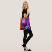 Helderheid Oranje en Paarse Abstracte Waterverf Tote Bag (Op model)