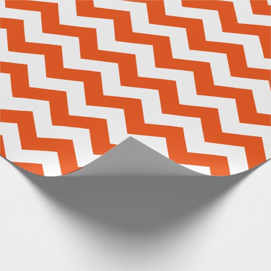 Helderheid Oranje en wit grote Chevron Cadeaupapier (Hoek)