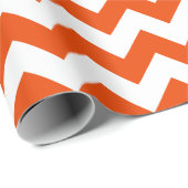 Helderheid Oranje en wit grote Chevron Cadeaupapier (Rol Hoek)