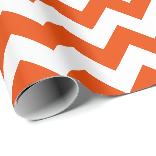 Helderheid Oranje en wit grote Chevron Cadeaupapier (Rol Hoek)