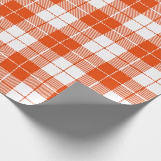 Helderheid Oranje en wit patroonpatroon |Groot | Cadeaupapier (Hoek)