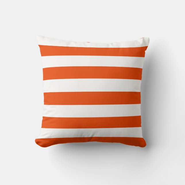 Helderheid Oranje en witte strepen Kussen (Voorkant)