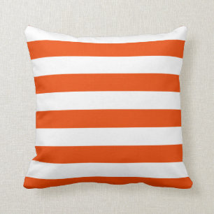 Helderheid Oranje en witte strepen Kussen