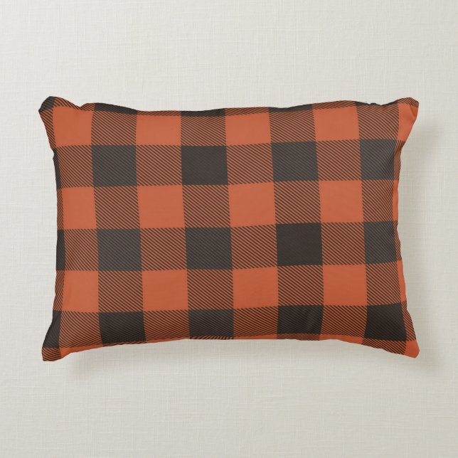 Helderheid Oranje en zwart Accent Kussen (Voorkant)