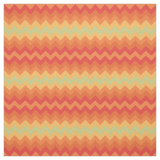Helderheid Oranje gele, groene Chevron Pattern Fab Stof (Swatch)