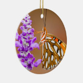 Helderheid Oranje Golfvlindervlinder Keramisch Ornament (Rechts)
