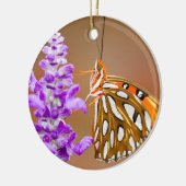 Helderheid Oranje Golfvlindervlinder Keramisch Ornament (Links)