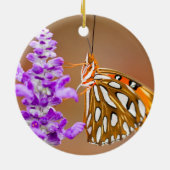 Helderheid Oranje Golfvlindervlinder Keramisch Ornament (Achterkant)