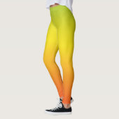 Helderheid Oranje groene ombre-werkout Leggings (Links)