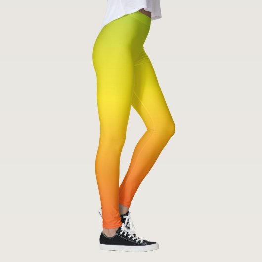 Helderheid Oranje groene ombre-werkout Leggings (Rechts)