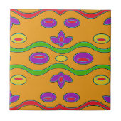 Helderheid Oranje kleurige Funky Abstracte Trivet Tegeltje (Voorkant)