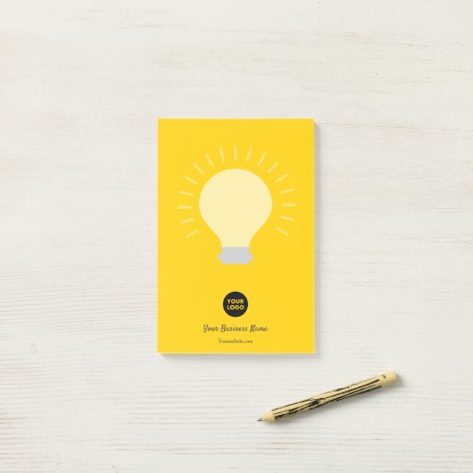 Helderheid Oranje Lichte Logo Post-it® Notes (Op bureau)