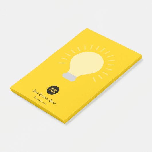 Helderheid Oranje Lichte Logo Post-it® Notes (Schuin)